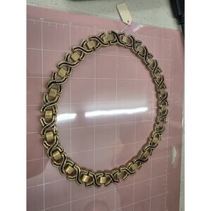 vintage statement gold tone choker necklace